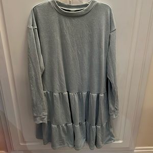 Wild Fable Mint Tiered Long Sleeve Dress